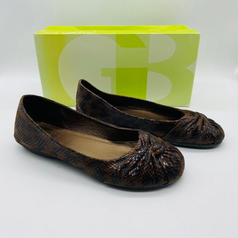 Gianni Bini GB Women's Twirl-It Slip-On Ballet Flats Brown Leopard Size 7.5 M